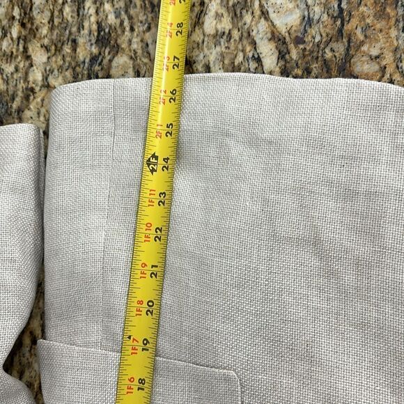 Faconnable Panama Linen Beige Two Button Closure Blazer Size 14 - Picture 14 of 14